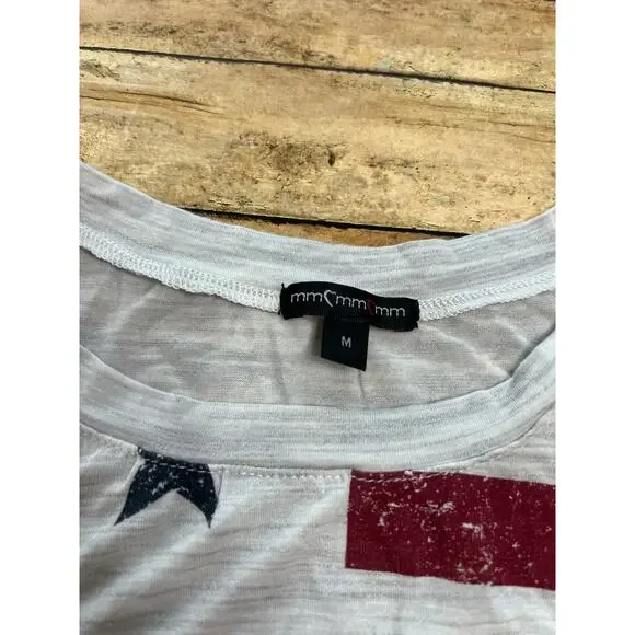 Dillard's mm mm mm American Flag Open Sided Tank Top Cover Up Medium - Picture 3 of 4